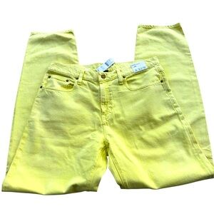 NWT- J.Crew Mid-Rise Slouchy-straight - dad jean Size‎ 28 in Lemon Sorbet